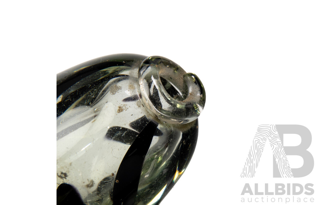 Small Art Glass Bud Vase by Peter Docherty and Smaller Example