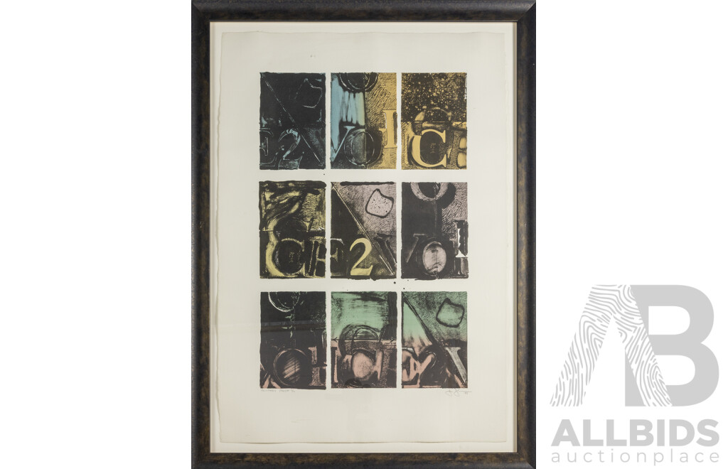 Jasper Johns Lithograph 'Voice 2' 1983 Printer’s Proof Signed 4/4 Large Framed Print 106 x 78 Cm