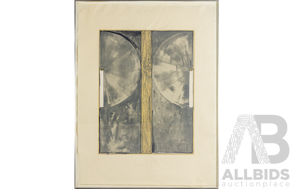 Jasper Johns 'Device' 1972 Colour Lithograph Initialled OK Large Framed Print 101 x 78 cm
