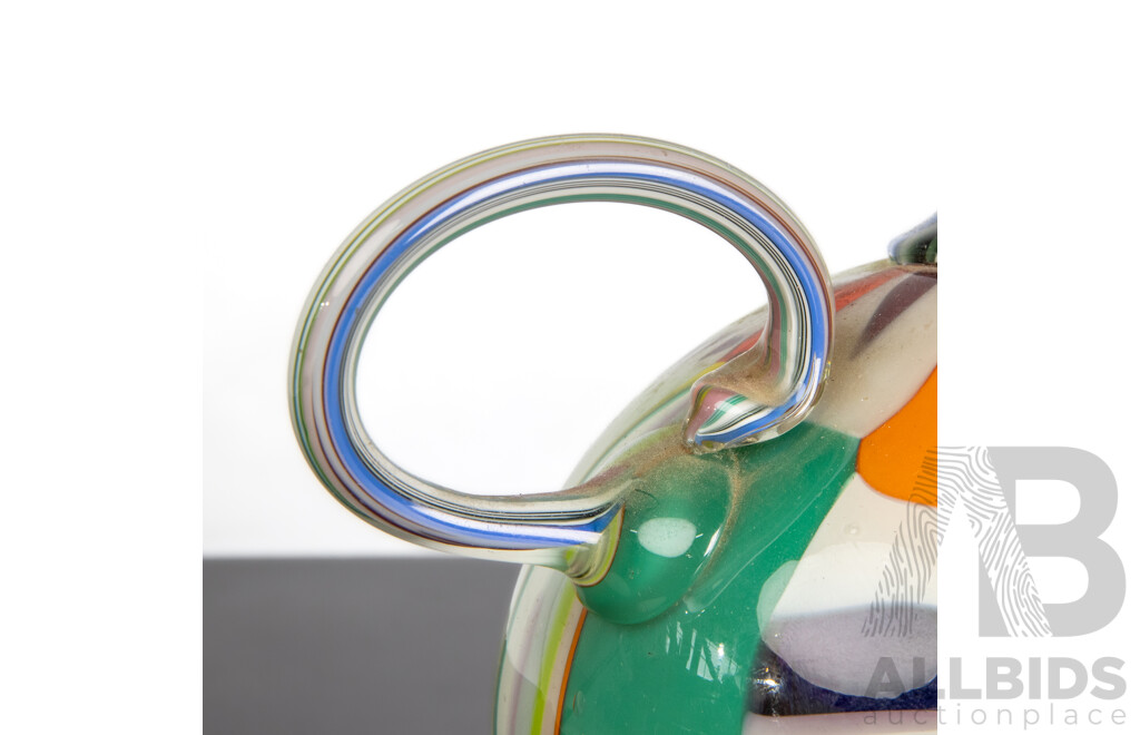 Modern Teapot Form Art Glass Sculpture