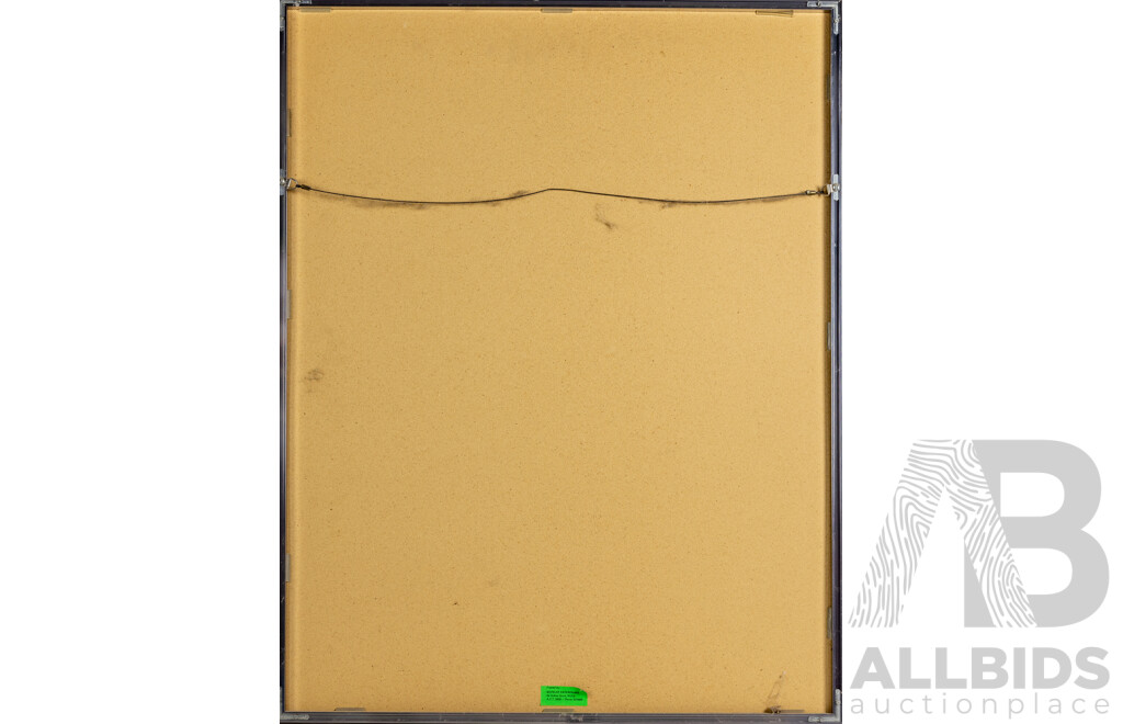 Tony Woods, (20th Century, Australian, 1940-2017), Inside Looking (1980), Wonderful Original Linoprint & Crayon, Editioned & Signed, 87 x 68 cm (frame)