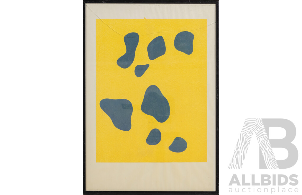 Jean (Hans) Arp (19/20th Centuries, German-French, 1886-1966), Configuration (Also Known as Constellation), Vintage Stencil Print (Pochoir) in Gouache Colours on Wove Paper, 43 x 30 cm (frame)