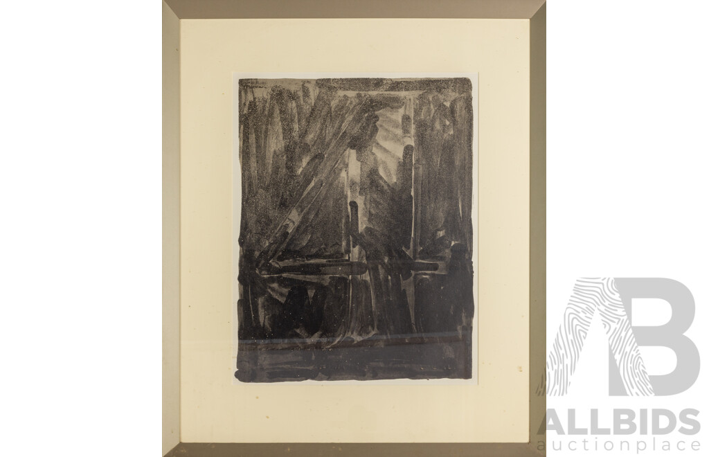 Jasper Johns 'Figure 4' 1968 Black Numeral Series Lithograph Signed 69/70 Large Framed Print 103 x 86 cm