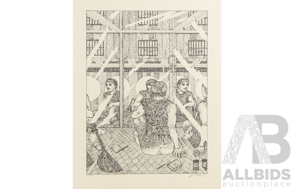 Joseph A. Lieberman (20th Century, American-Born Australian, 1947-), the Seven Deadly Sins, Really Interesting Portfolio with Folder of Seven Editioned & Signed Vintage Lithographs, 58 x 46 and 46 x 58 cms (7)