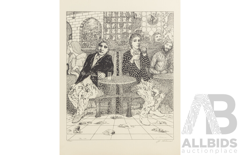 Joseph A. Lieberman (20th Century, American-Born Australian, 1947-), the Seven Deadly Sins, Really Interesting Portfolio with Folder of Seven Editioned & Signed Vintage Lithographs, 58 x 46 and 46 x 58 cms (7)