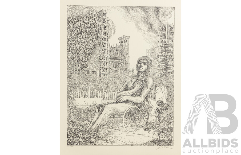 Joseph A. Lieberman (20th Century, American-Born Australian, 1947-), the Seven Deadly Sins, Really Interesting Portfolio with Folder of Seven Editioned & Signed Vintage Lithographs, 58 x 46 and 46 x 58 cms (7)