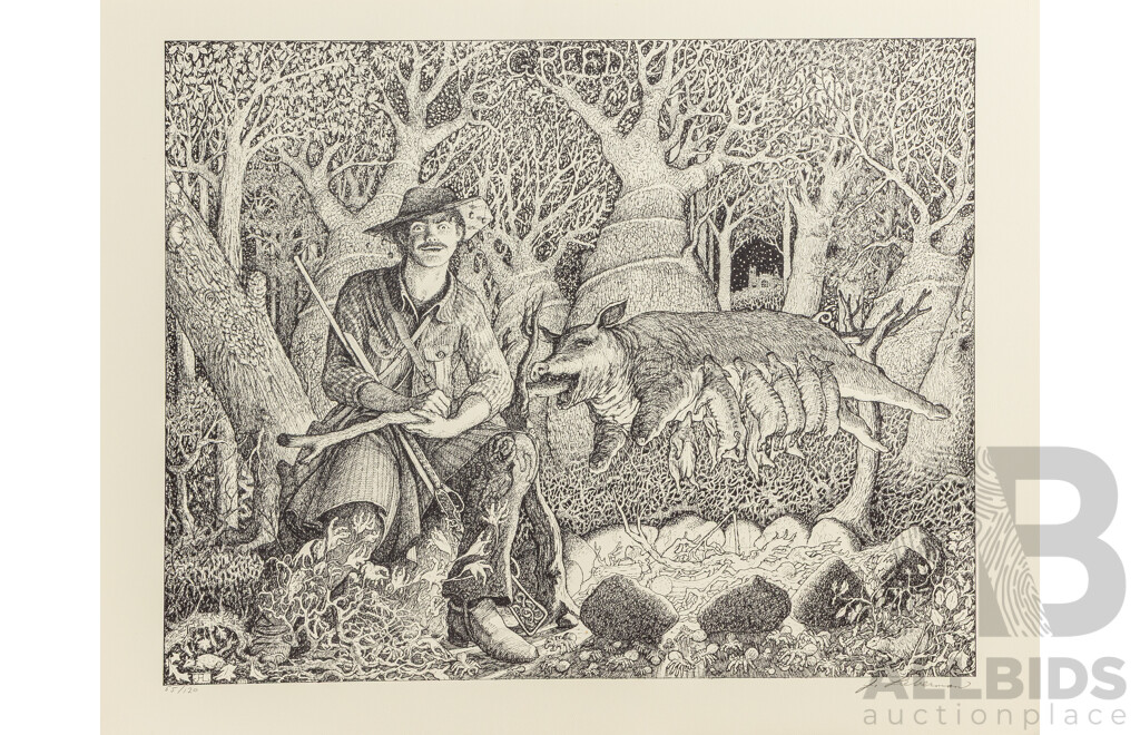 Joseph A. Lieberman (20th Century, American-Born Australian, 1947-), the Seven Deadly Sins, Really Interesting Portfolio with Folder of Seven Editioned & Signed Vintage Lithographs, 58 x 46 and 46 x 58 cms (7)