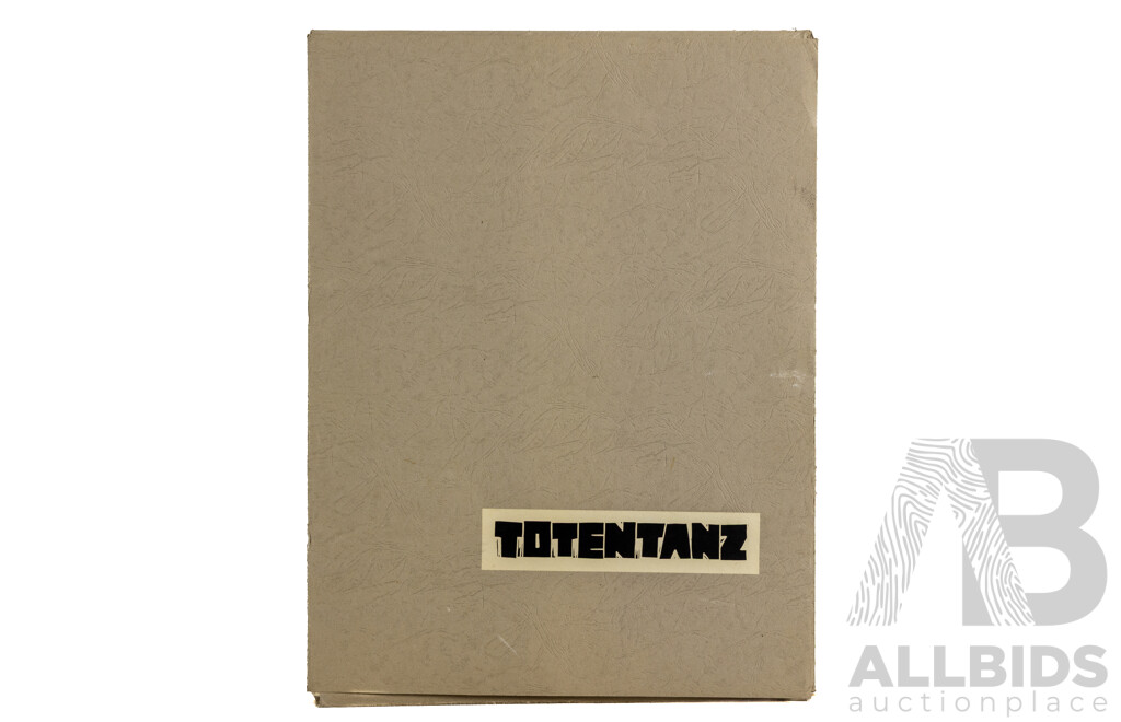 Werner Rosenbusch, (20th Century, German, 1924-2016), Totentanz (Death), Woodcut Cycle, Twelve Original Woodcuts on Copperplate in Original Portfolio Folder, 54 x 40 & 40 x 54 cm (sheets) (12)