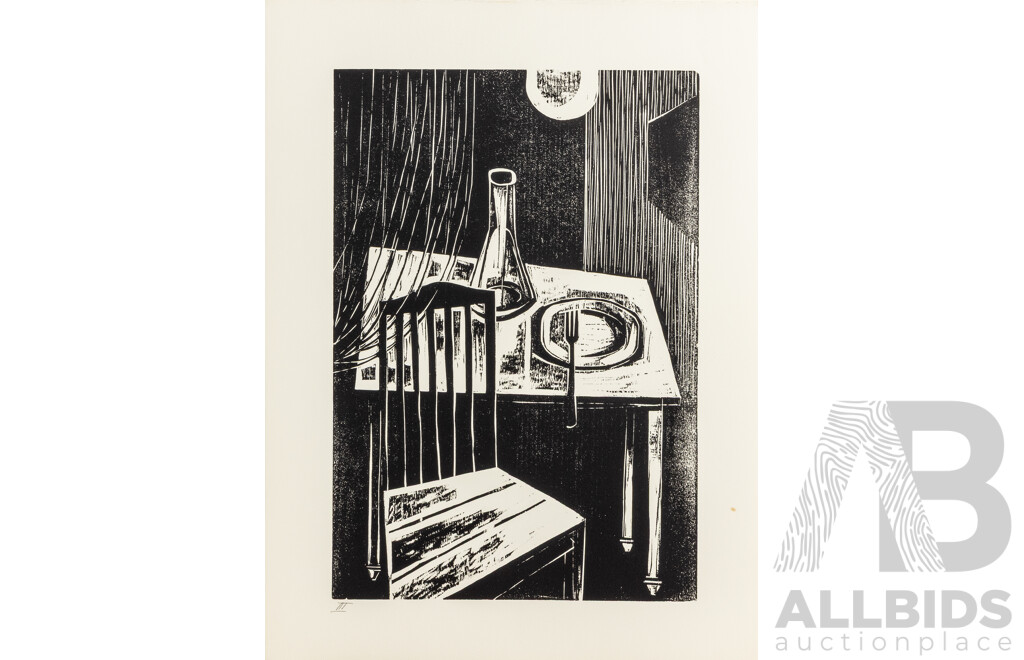 Werner Rosenbusch, (20th Century, German, 1924-2016), Totentanz (Death), Woodcut Cycle, Twelve Original Woodcuts on Copperplate in Original Portfolio Folder, 54 x 40 & 40 x 54 cm (sheets) (12)