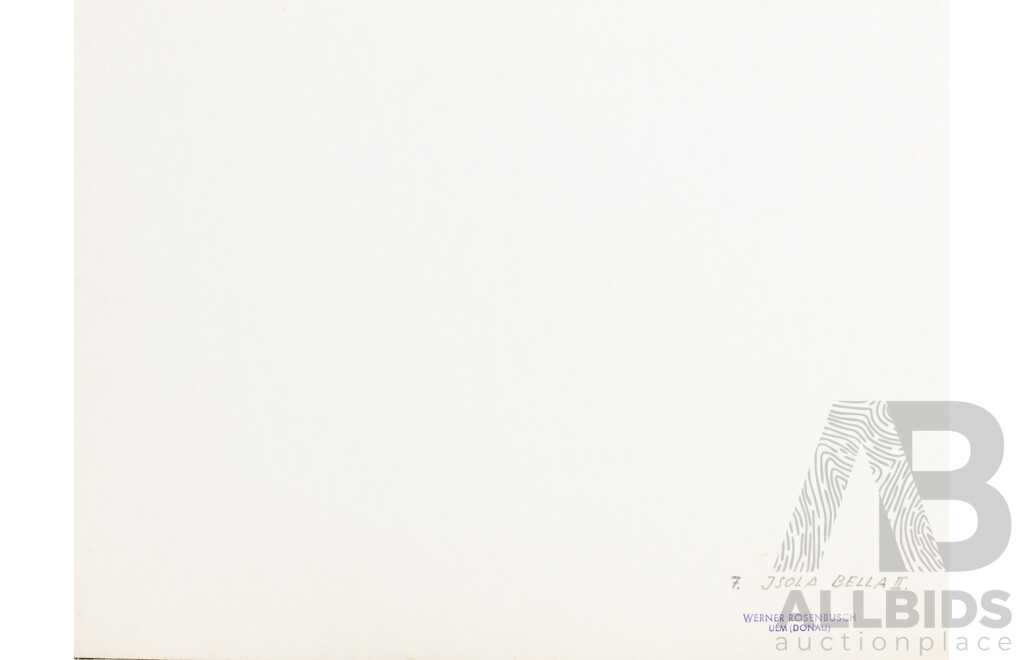 Werner Rosenbuch, (20th Century, German, 1924-2016), Isola Bella II (1975), Wonderful Original Watercolour on Card, 30 x 40 cm