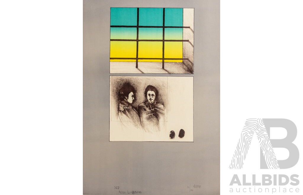 Bruno Bruni (20th Century, Italian, 1935-), 317 Rosa Luxemburg, Signed & Limited Editioned Lithograph, 70 x 50 cm (sheet)