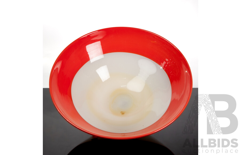 Large Art Glass Two Tone Bowl by Maureen Williams