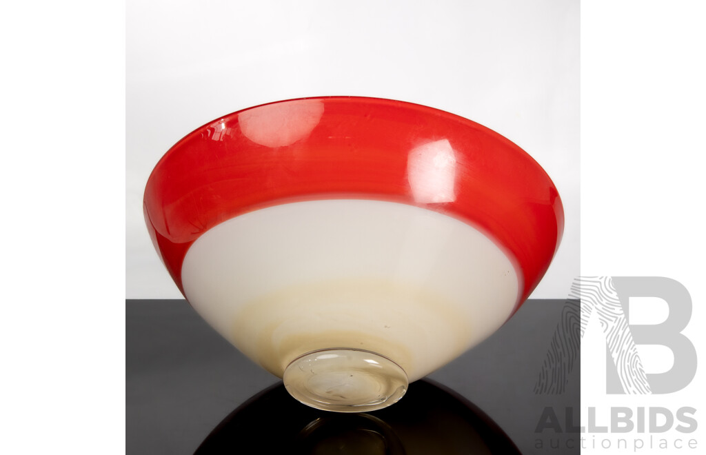 Large Art Glass Two Tone Bowl by Maureen Williams