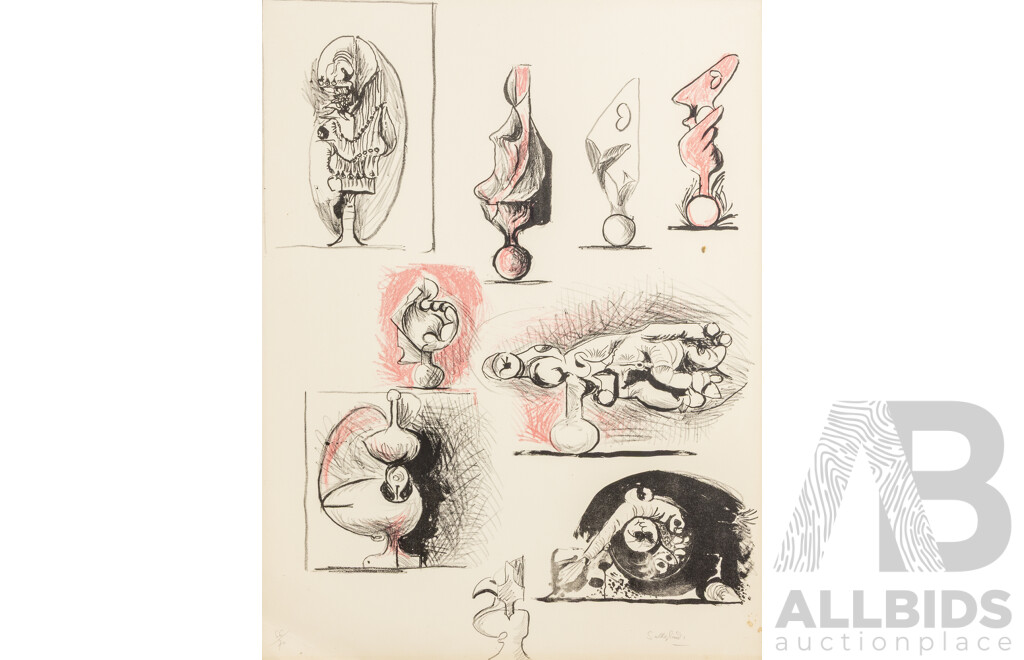 Graham Sutherland, (20th Century, British, 1903-1980),  Le Tour De Oiseaux[Tower of Birds] (1976), Collection of Three Wonderful Lithographs on Wove Paper, Signed & Editioned in Folder, 66 x 50 cm (sheets) (3)