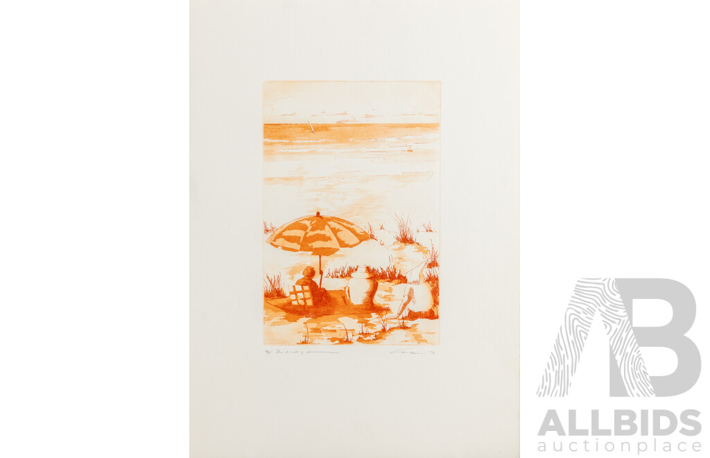 Neil Caffin (20th Century, Australian, 1915-2005), The End of Summer (1996), Signed & Editioned Etching, 52 x 38 cm (sheet)