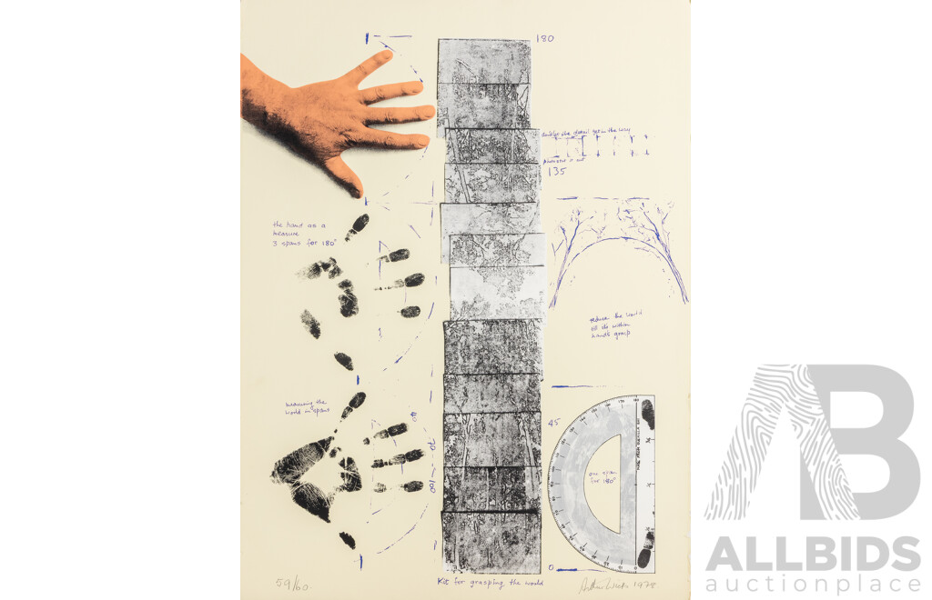 Arthur Wicks, (20th Century, Australian, 1937-), Kit for Grasping the World (1978), Wonderful Limited Editioned & Signed Silkscreen, 76 x 57 cm
