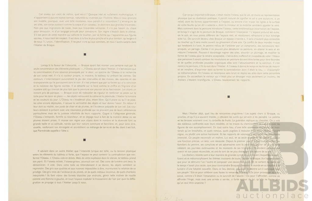 Georges Braque (19/20th Centuries, French, 1882-1963), L'Oiseu Et Son Nid (Bird Returning to Its Nest), Vintage Lithograph From French Art Magazine, c1956, 38 x 56 cm (sheet)