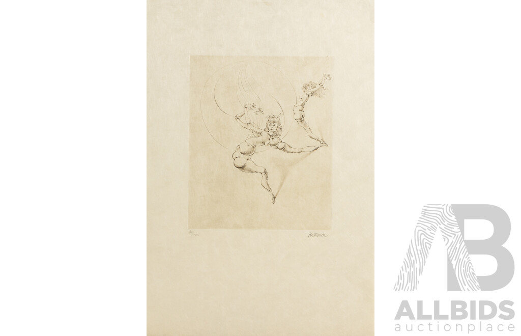 Hans Bellmer, (20th Century, Polish-Born German, 1902-1975), La Poupee Tanzend (Doll Dancing), Original Signed and Editioned Etching, 50 x 34 cm (sheet)