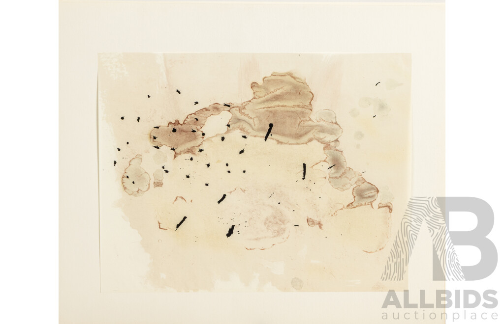 Joan Miro, (29th Century, Spanish, 1893-1983), Trace Sur L’eau-Suite D’aquarelles, Suite of 14 Reproductions Watercolors + Cover in Portfolio (1963)