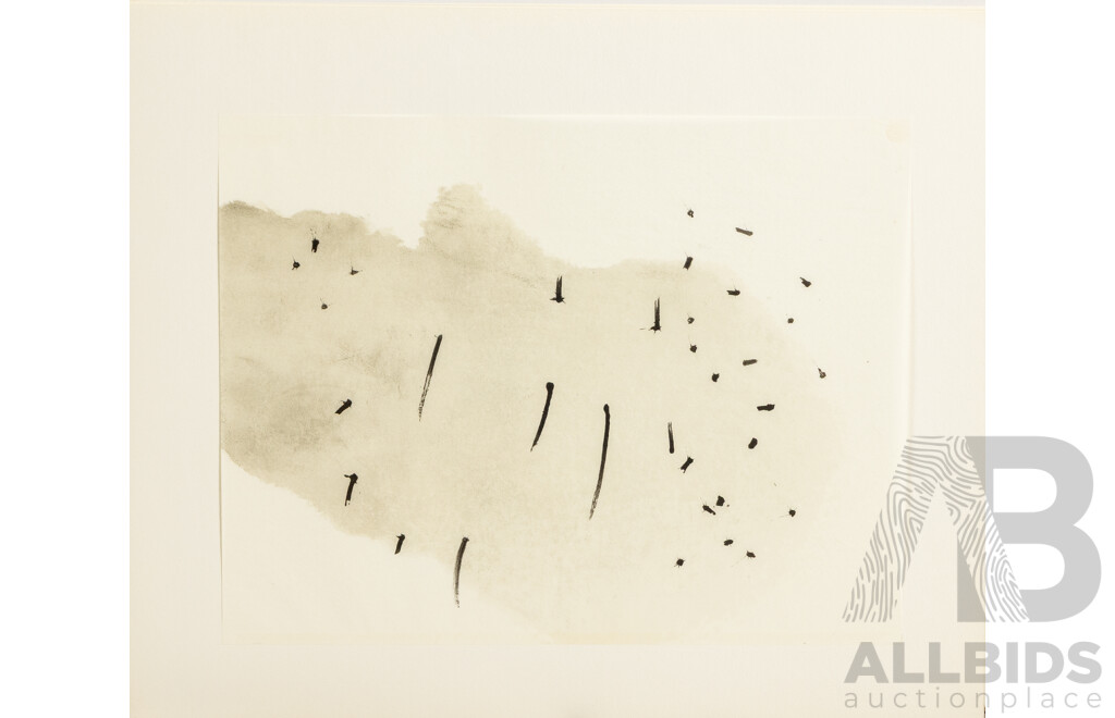 Joan Miro, (29th Century, Spanish, 1893-1983), Trace Sur L’eau-Suite D’aquarelles, Suite of 14 Reproductions Watercolors + Cover in Portfolio (1963)