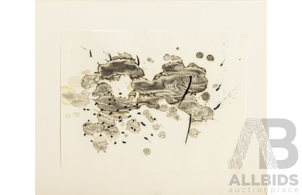 Joan Miro, (29th Century, Spanish, 1893-1983), Trace Sur L’eau-Suite D’aquarelles, Suite of 14 Reproductions Watercolors + Cover in Portfolio (1963)