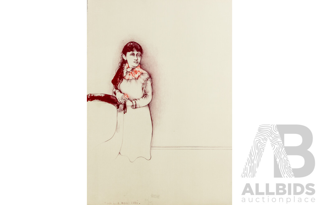 Bruno Bruni (20th Century, Italian, 1935-), Rosa L, a Dodici Anni, [Rosa L. at Twelve Years Old], Signed & Limited Editioned Lithograph, 70 x 50 cm (sheet)