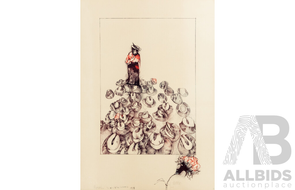 Bruno Bruni (20th Century, Italian, 1935-), Rosa L. Sozialisten Congress 1907 [Socialist Congress], Signed & Limited Editioned Lithograph, 70 x 50 cm (sheet)