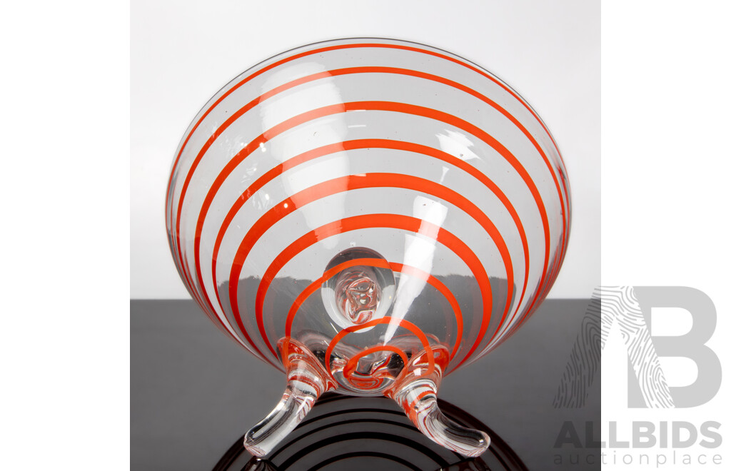 Tri-footed Art Glass Bowl by Mark Thiele, Australia