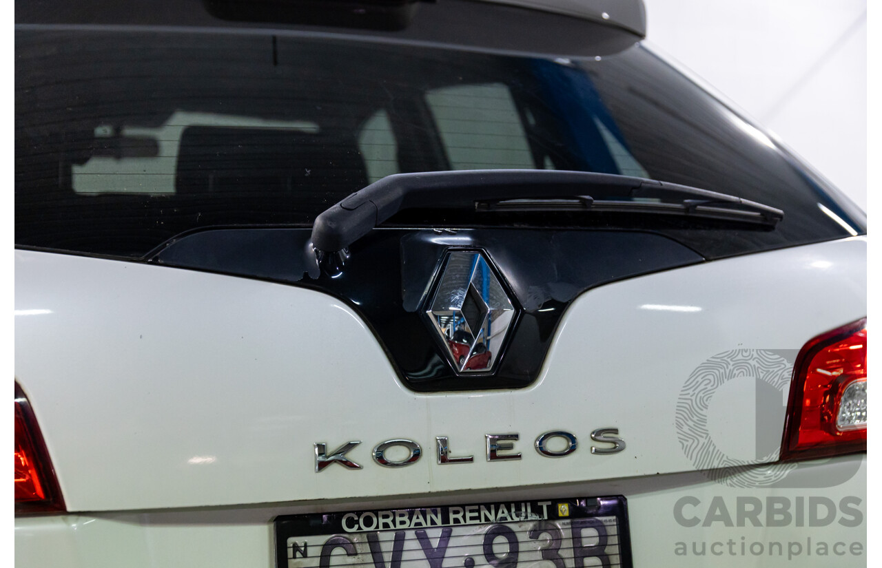 1/2014 Renault Koleos Expression (4x2) H45 Phase III 4d Wagon White Pearl 2.5L