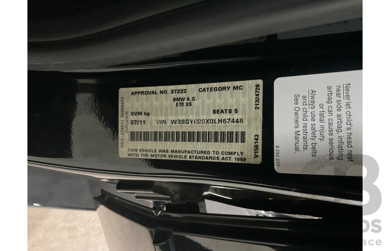 7/2011 BMW X5 M (AWD) E70 MY10 4d Wagon Black Sapphire Metallic Twin Turbo V8 4.4L