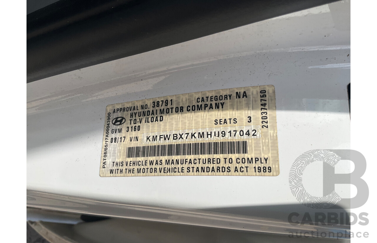 08/2017 Hyundai Iload 3S Liftback (RWD) TQ Series 2 (TQ3) MY18 4d Van Polar White Turbo Diesel 2.5L