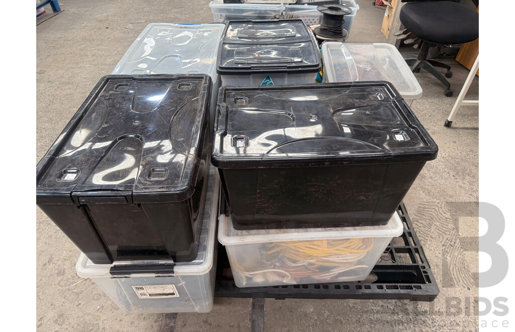 Pallet of Assorted Boxes - Power, Video/Audio Leads