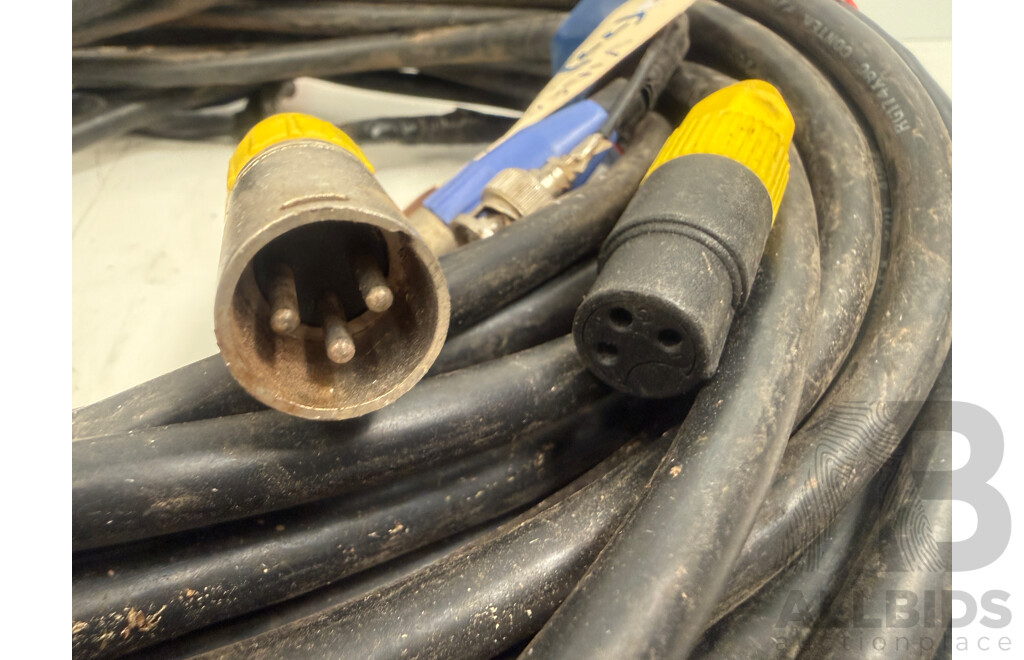 Video  & Audio Patch Leads BnC XLR Ends8 Lots