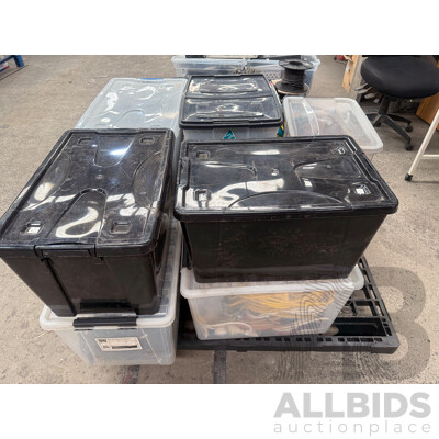 Pallet of Assorted Boxes - Power, Video/Audio Leads