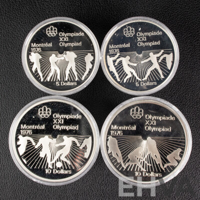 Canada 1976 Four Silver Proof Coin Set, Montreal Olympic Games .925