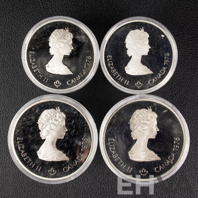 Canada 1976 Four Silver Proof Coin Set, Montreal Olympic Games .925