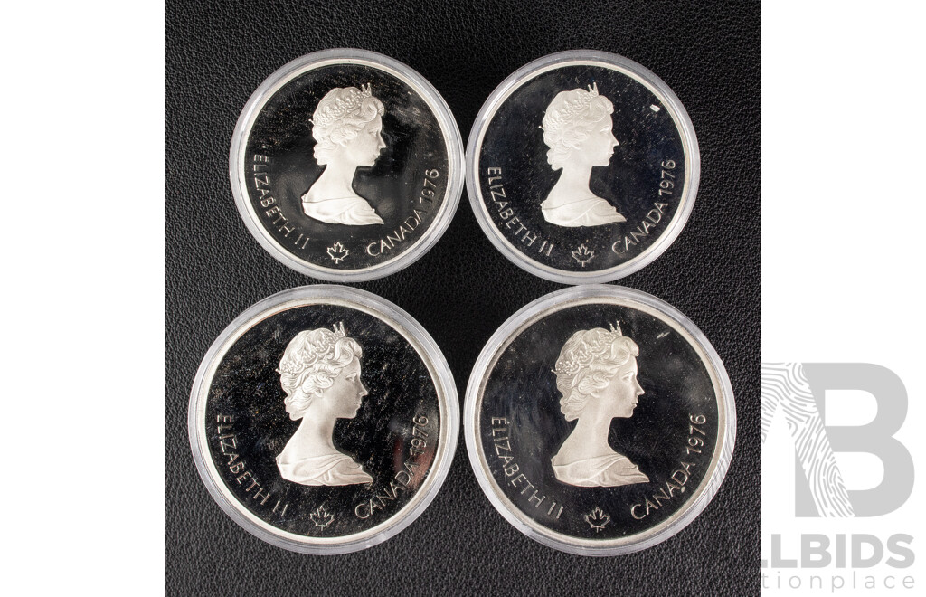 Canada 1976 Four Silver Proof Coin Set, Montreal Olympic Games .925