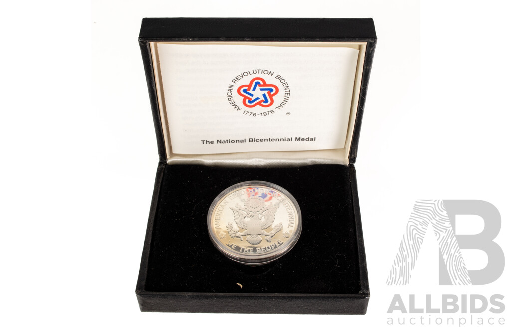 USA 1976 Silver Bicentennial Medal, Great Seal/Statue of Liberty .925