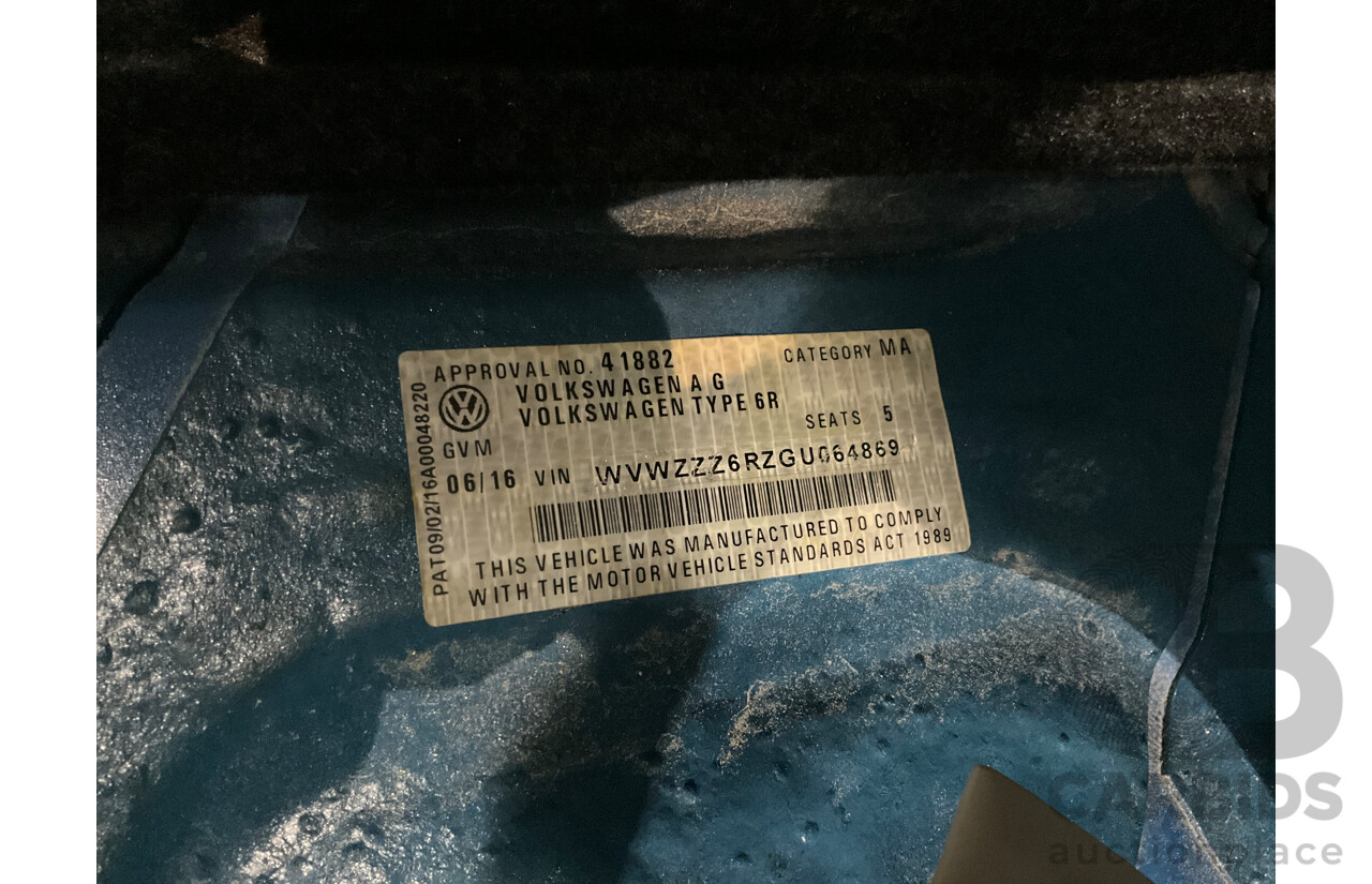 06/2016 Volkswagen Polo 81 TSI Comfortline (FWD) 6R MY16 5d Hatchback Cornflower Blue Turbo 1.2L