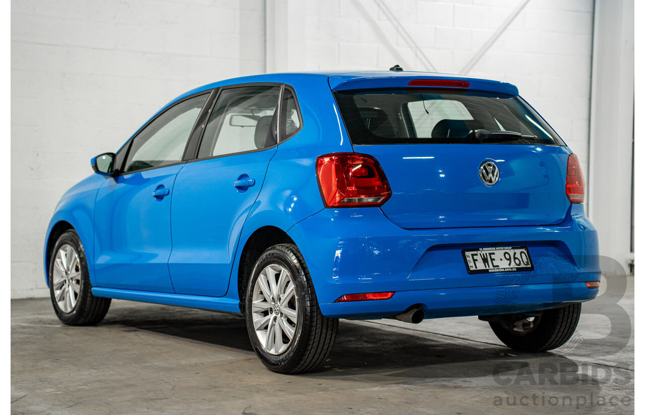 06/2016 Volkswagen Polo 81 TSI Comfortline (FWD) 6R MY16 5d Hatchback Cornflower Blue Turbo 1.2L