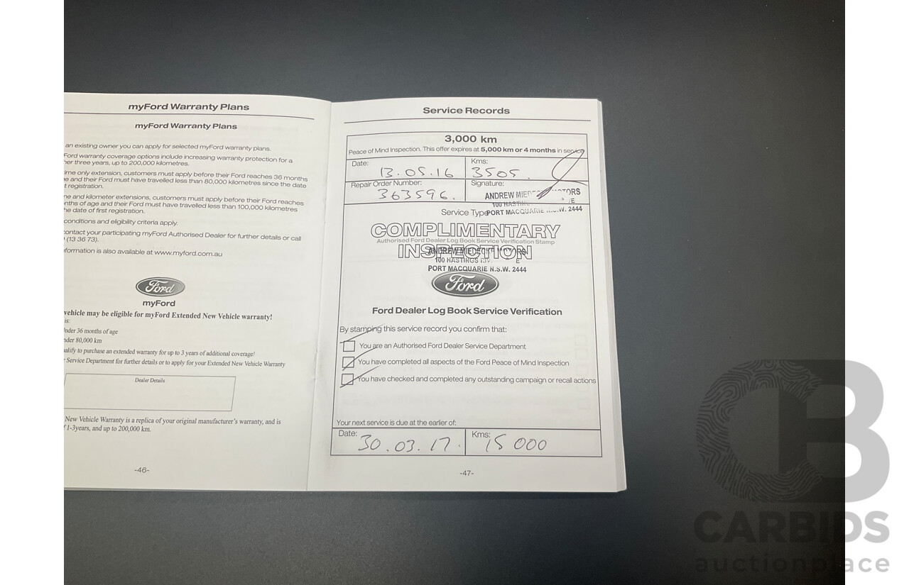 03/2016 Ford Everest Trend (AWD) UA 4d Wagon Cool White Turbo Diesel 3.2L