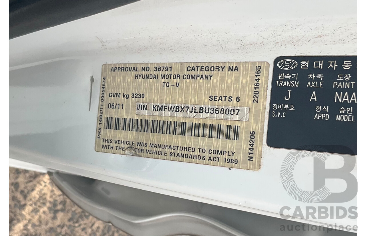 6/2011 Hyundai iLoad Crew (RWD) TQ MY11 4d Van Creamy White Turbo Diesel 2.5L