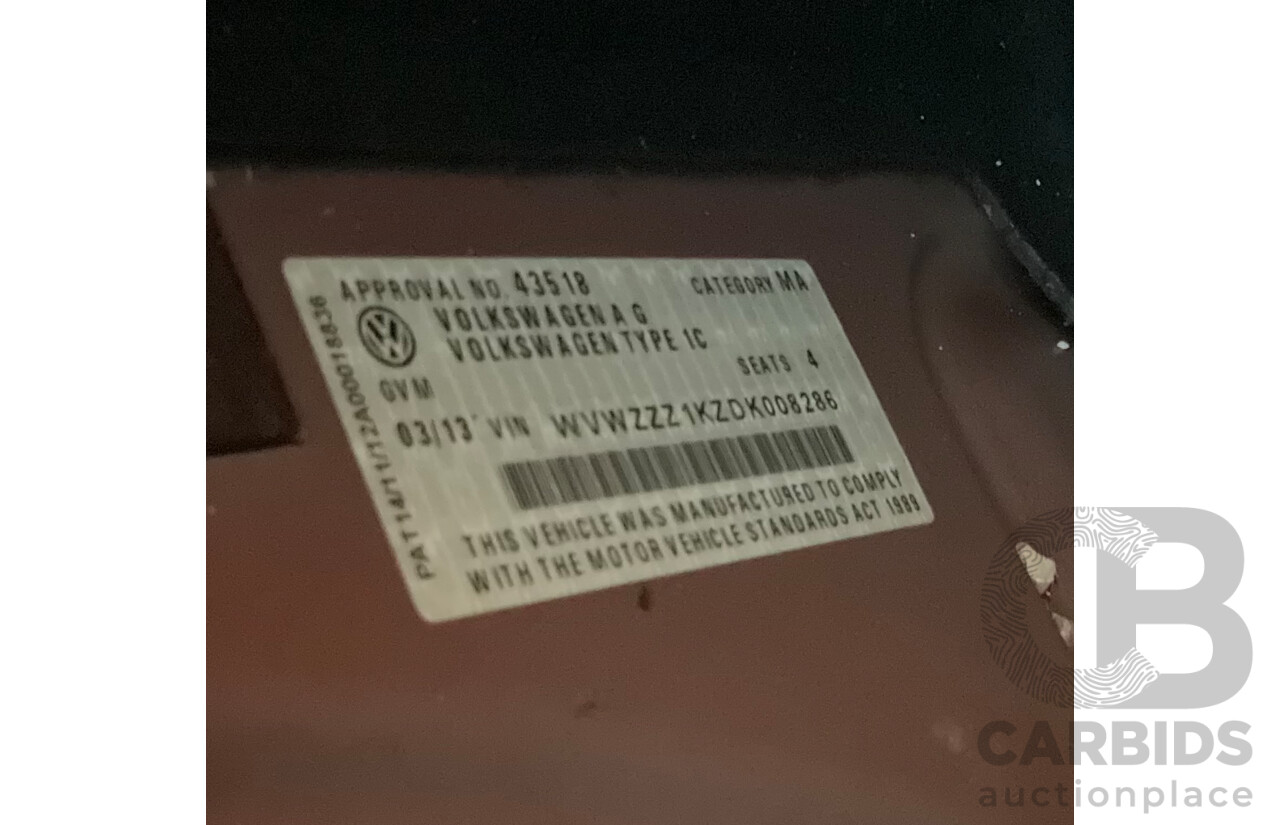 1/2013 Volkswagen Golf 118 TSI 1C MY13 2d Cabriolet Sunset Red Metallic Twincharged 1.4L