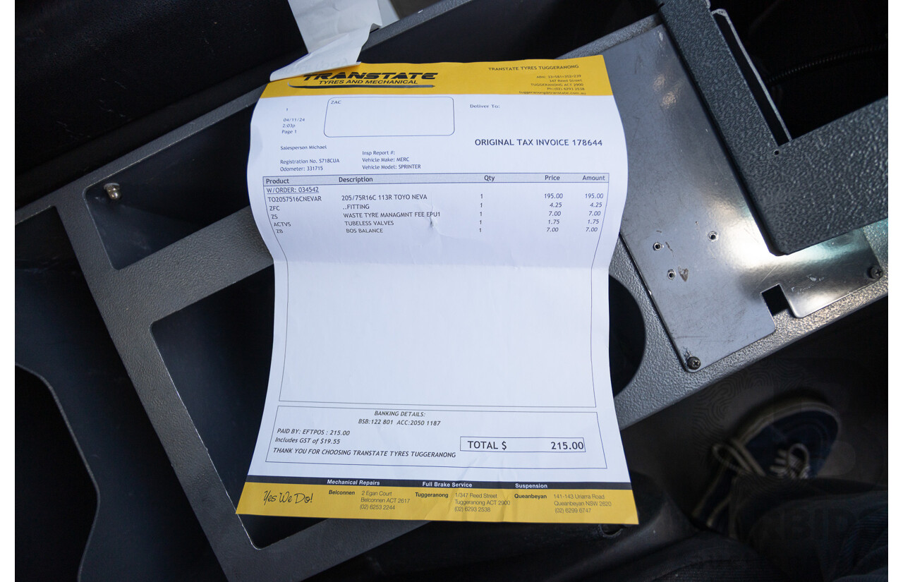 3/2011 Mercedes-Benz Sprinter Light Truck MY11 Turbo Arctic White Turbo Diesel 3.0L