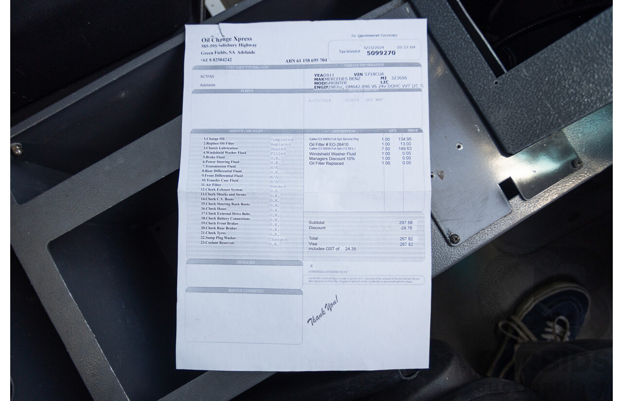 3/2011 Mercedes-Benz Sprinter Light Truck MY11 Turbo Arctic White Turbo Diesel 3.0L