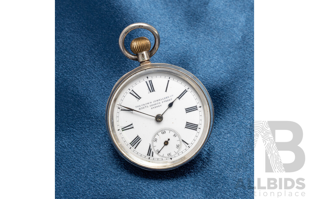 Stunning Antique Sterling Silver Pocket Watch - The Crown Jewellery Co - Sydney