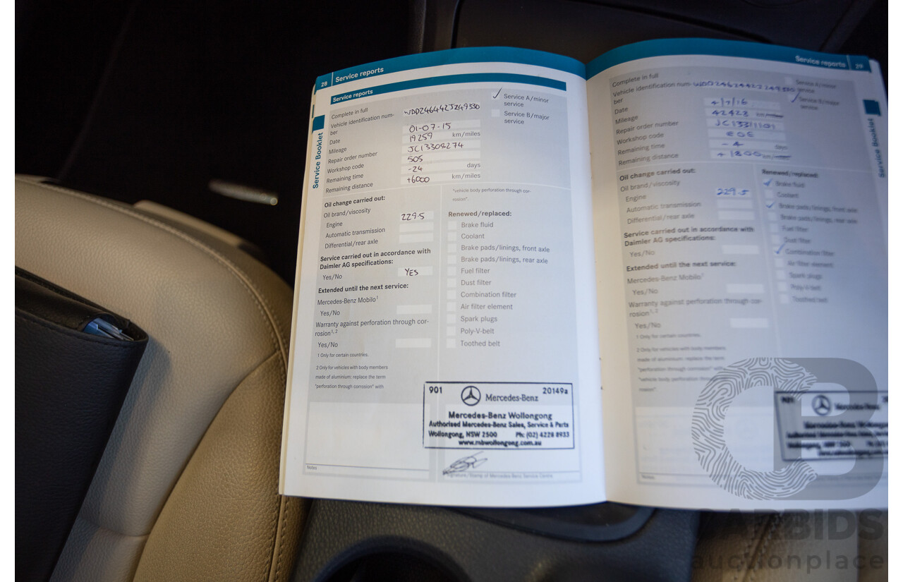 4/2014 Mercedes-Benz B250 246 MY14 5D Hatchback Mountain Grey Metallic Turbo 2.0L