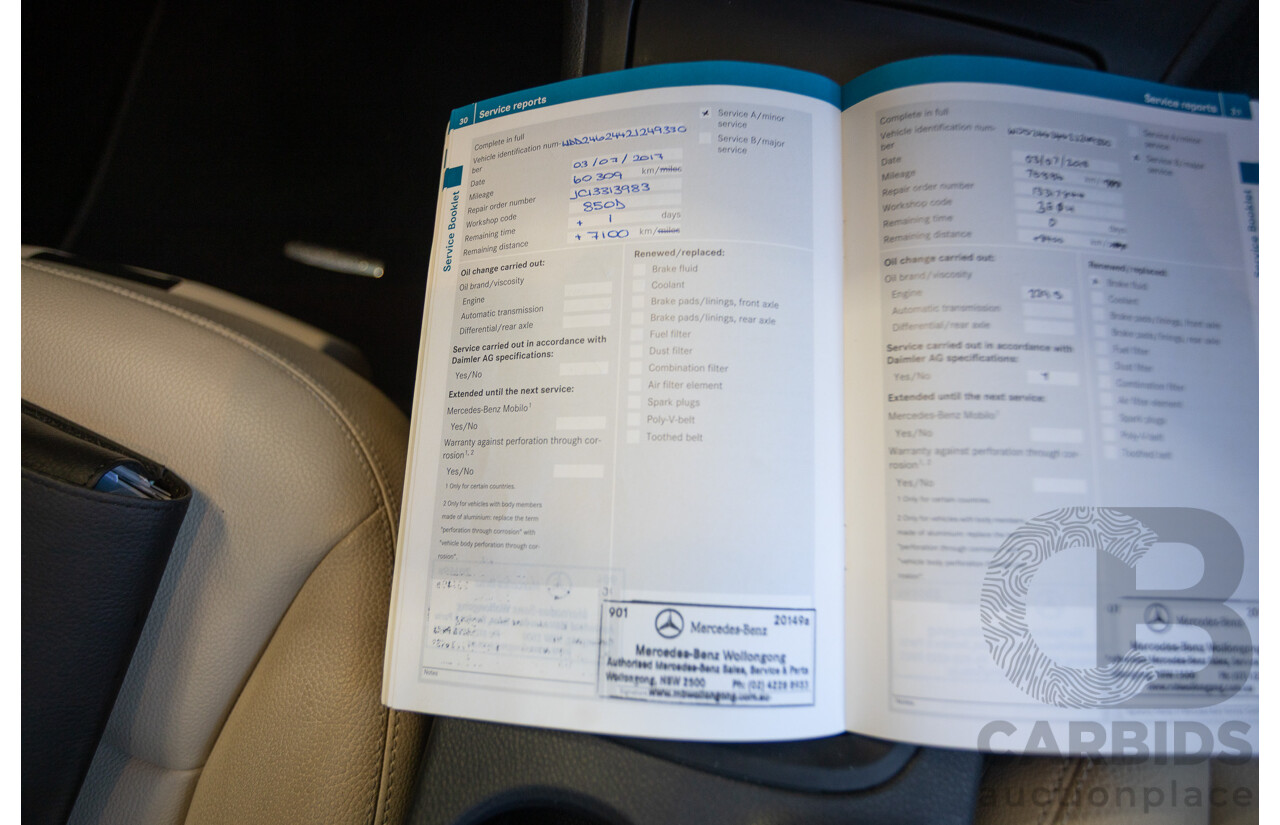 4/2014 Mercedes-Benz B250 246 MY14 5D Hatchback Mountain Grey Metallic Turbo 2.0L