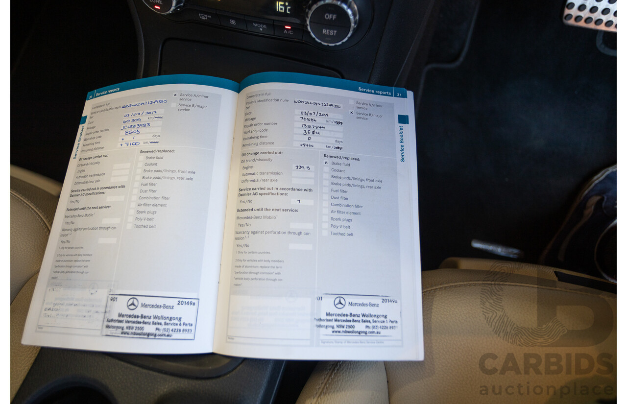 4/2014 Mercedes-Benz B250 246 MY14 5D Hatchback Mountain Grey Metallic Turbo 2.0L