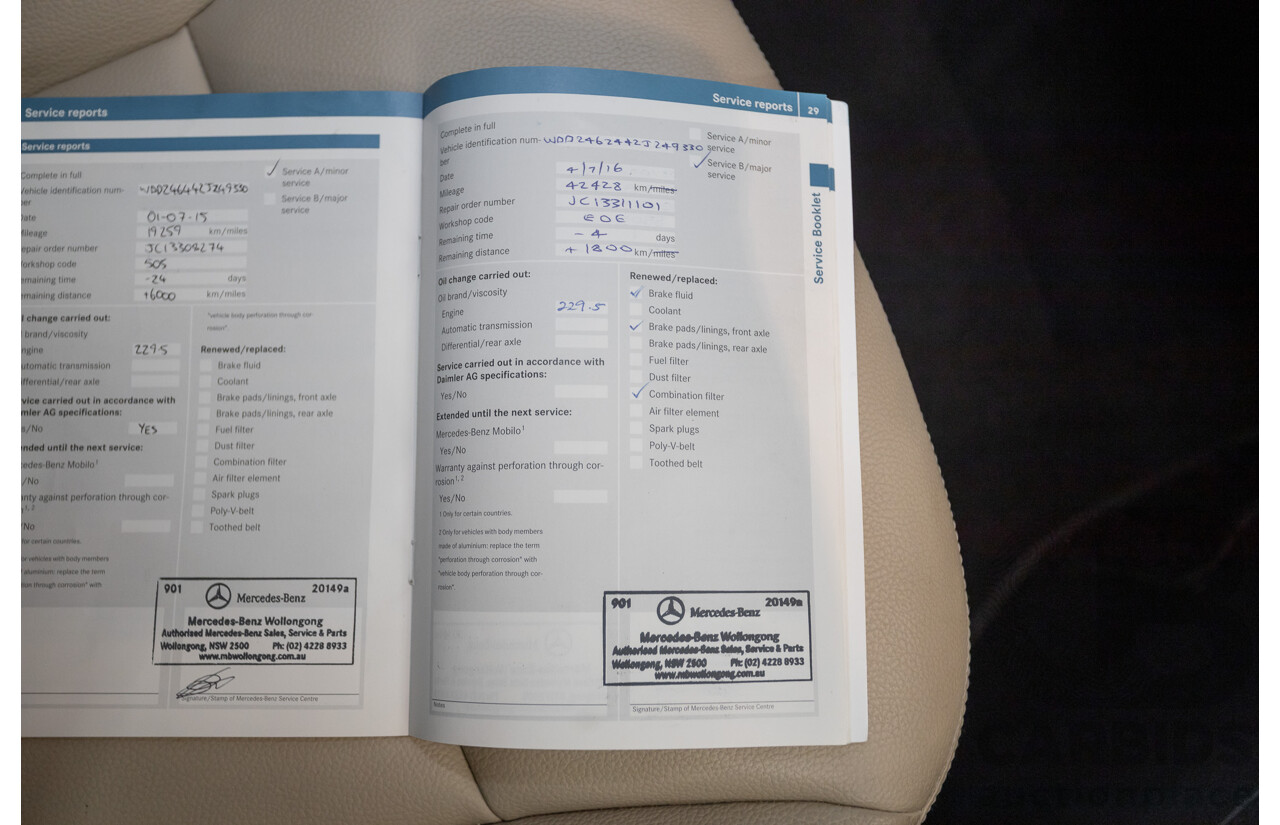 4/2014 Mercedes-Benz B250 246 MY14 5D Hatchback Mountain Grey Metallic Turbo 2.0L